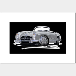 Mercedes 300SL Convertible Silver Posters and Art